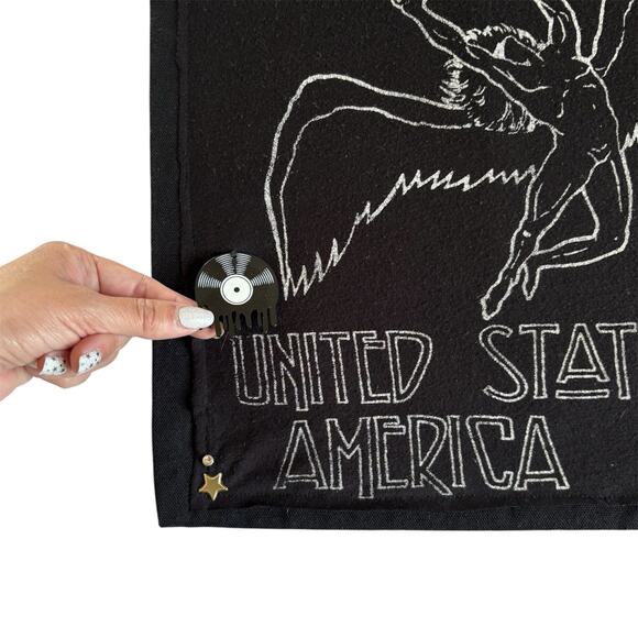 Via Penny Lane Reworked Apparel | Led Zeppelin Upcycled Black Canvas Tote Bag OS - Picture 2 of 7